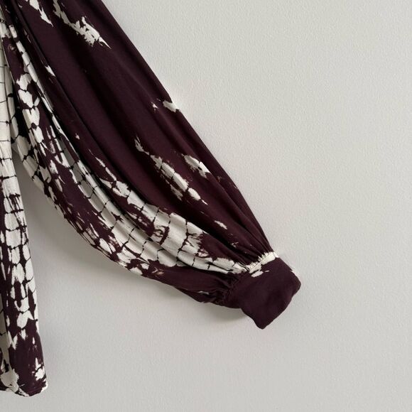 Young Fabulous & Brok  brown Cream pattern Boho Top Extra Small - Picture 8 of 10